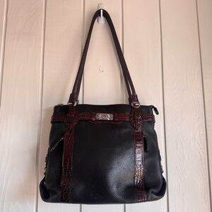 Vintage Brighton Black Leather Shoulder Bag
